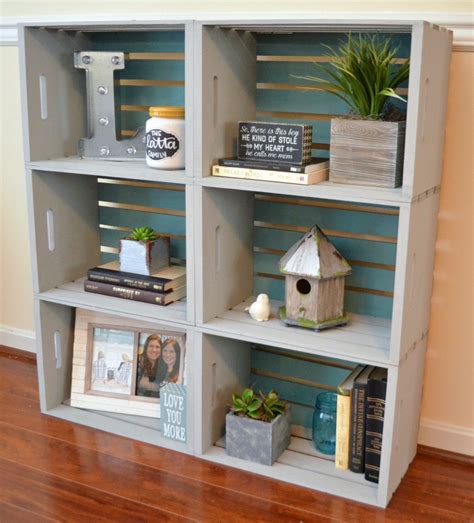 The desire to buy a wooden crate but the voice of reason questioning what you'd actually do with it. DIY Crate Bookcase - Amy Latta Creations