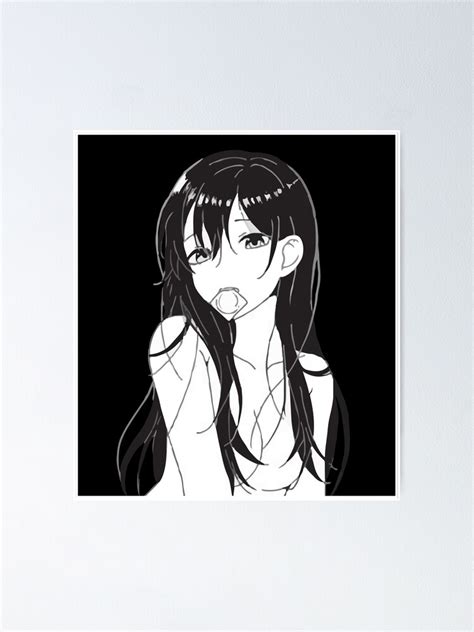 horny anime girl poster for sale by blackboxanime redbubble