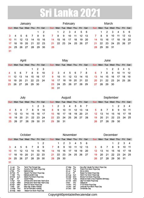 Maha shivratri is on thursday, march 11. Holiday Calendar 2021 Sri Lanka