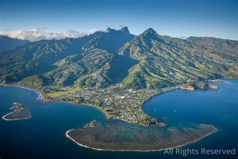 Overflightstock™ Mahina On Tahiti French Polynesia Aerial Stock Photo