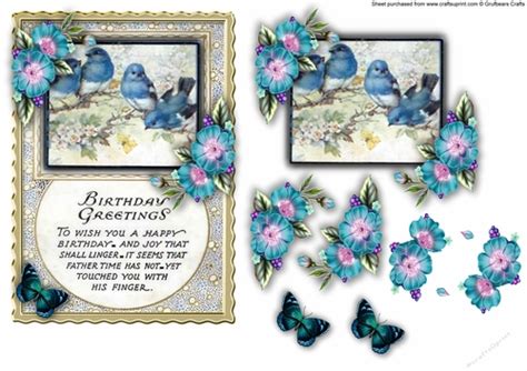 Quick Card Birthday Bluebirds Cup101669576873 Craftsuprint