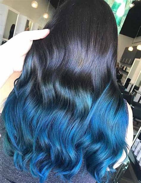 It's a great looking color that you can wear anywhere. 20 Beautiful Styling Ideas For Blue Ombre Hair - Blushery