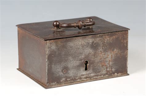 A Late 16th17th Century Nuremberg Steel Casket The Hinged Lid With