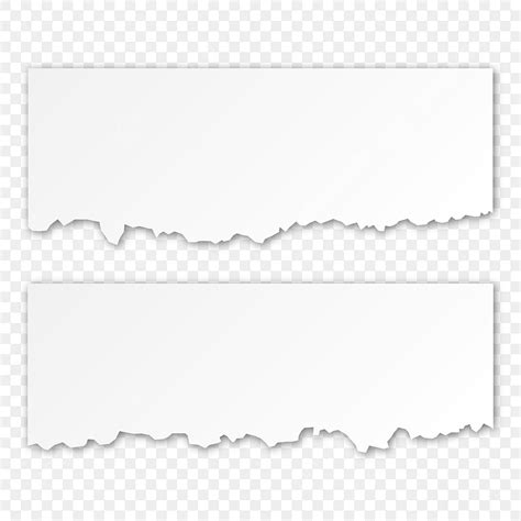 Torn Paper Strip Vector Art PNG Two Torn White Paper Strips Scraps Of