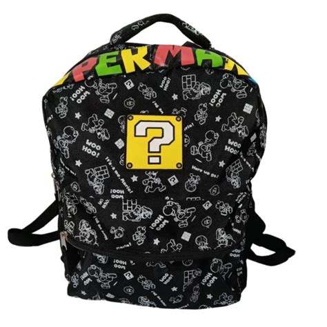 Nintendo Super Mario Bros 16 Backpack School Book Bag Tote Luigi Yoshi