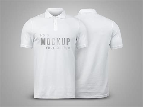Premium Psd White Polo Mockup Front And Back