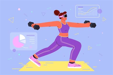 Ilustración De Fitness Virtual De Diseño Plano Vector Gratis