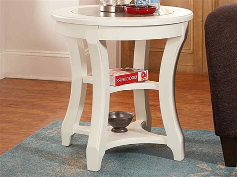 19 x 24 x 50.5 in American Drew Lynn Haven Dover White 25'' Wide Round End ...