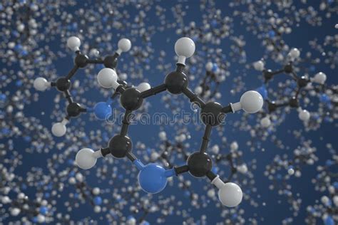 Molecule Of Pyridine Ball And Stick Molecular Model Scientific 3d