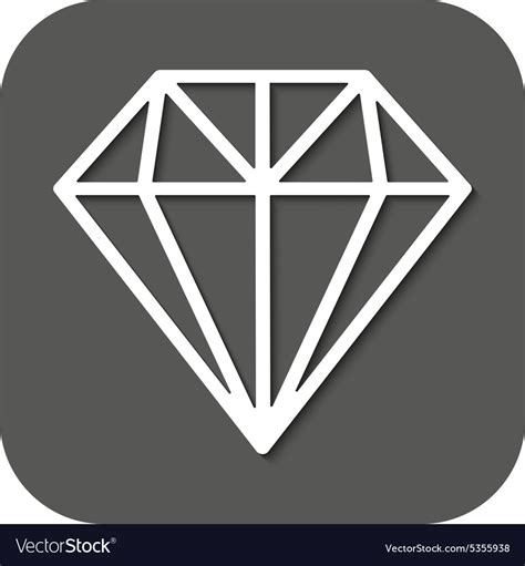 The Diamond Icon Jewel Symbol Flat Royalty Free Vector Image