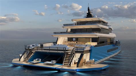 This New 150 Foot Catamaran Has Hydraulic Fold Out Terraces For Extra