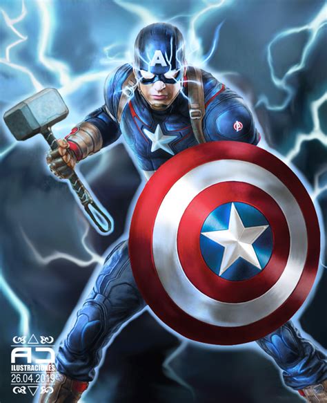 Captain America Thor Mjolnir By Adcoli On Deviantart