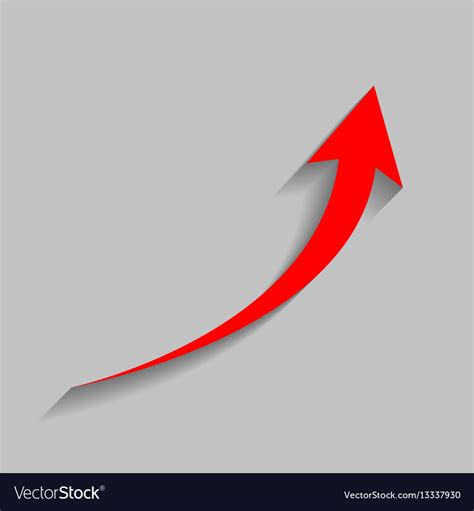 Growing Arrow Sign Red Icon With Soft Royalty Free Vector