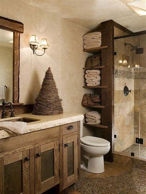 Smaller square footage means less room for decor, but when you install striking tile, like what's seen in this cozy vermont getaway, who needs anything more? 18 Charming Ideas For Adding Rustic Touch To The Bathroom