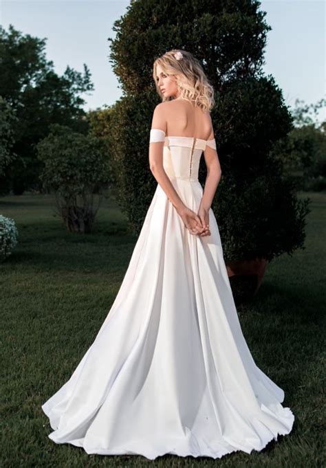 Simple A Line Wedding Dresses Off The Shoulder Lace Up Bridal Gowns · Babybridal · Online Store