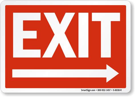Directional Exit Signs With Arrows