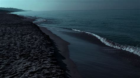 Overcast Sea Beach Waves At Night 4k Wallpaper 4k