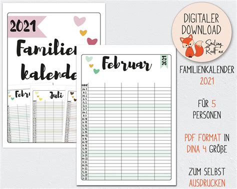 Familienplaner 2021 familienkalender kalender wandkalender für 6 personen neu. Fammilienkalender Vorlage 2021 / Familienkalender 2021 ...