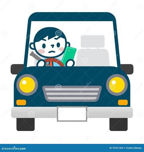 Texting While Driving Stock Vector Illustration Of Encounter 79761184