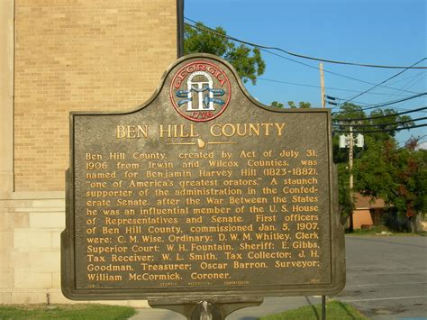 Ben Hill County Historic Marker Fitzgerald Georgia Jimmy Emerson