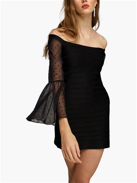 French Connection Tella Flared Sleeve Mini Dress Black At John Lewis And Partners