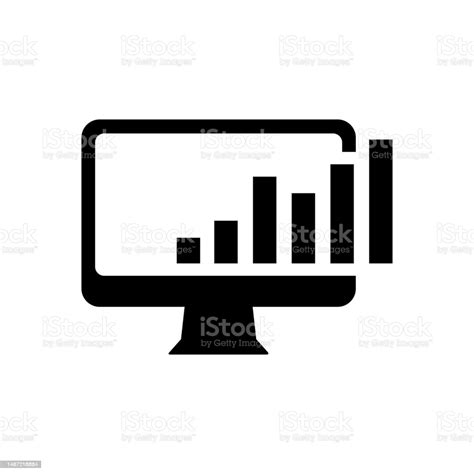 Data Traffic Monitor Flat Black Icon Isolate On White Background Vector