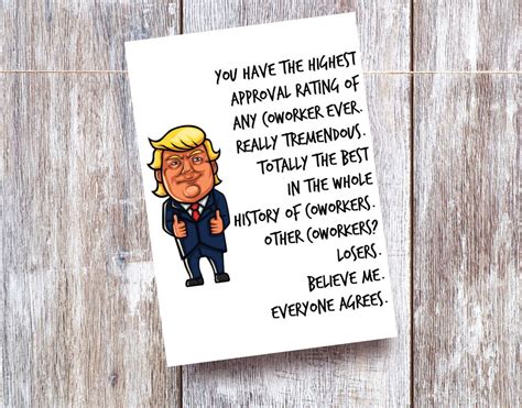 The world without laughter can be a very dull place. Coworker Goodbye Card/Coworker Card/Funny Trump co-worker ...