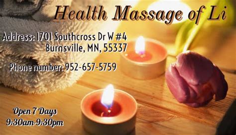Health Massage Of Li Massage Therapist In Burnsville