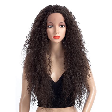 Elegant Muses Lace Front Wigs Glueless Synthetic For Women Long Afro Kinky Curly Wig African