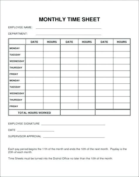 81 Standard Monthly Time Card Template Excel Formating With Monthly