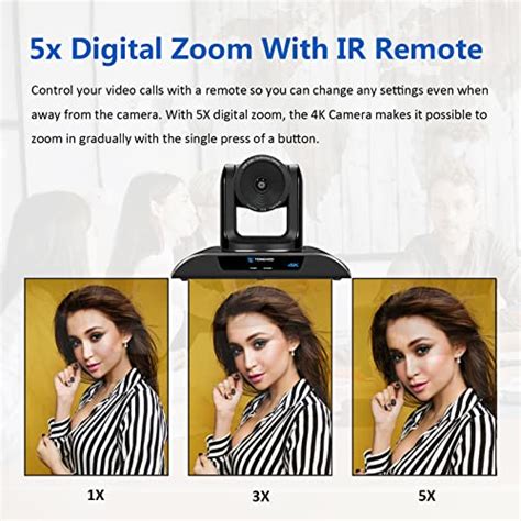 Tongveo 4k Ptz Webcam Video Conference Camera With 5x Digital Zoom And