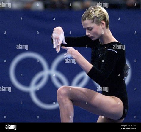 Russian Gymnast Svetlana Khorkina Performs Her Floor Routine During The Womens All Around Final