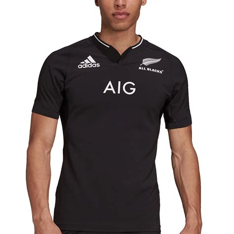 Adidas Mens All Blacks Performance Home Rugby Shirt 2022 Short Sleeve