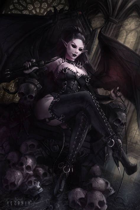 Nyte Succubus Summoning Commission By VezoniaArtz Fantasy Art Women Fantasy Demon Gothic