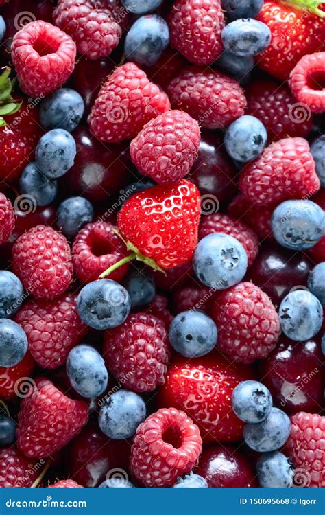 Berries Closeup Assorted Mix Stock Photo Image Of Strawberries