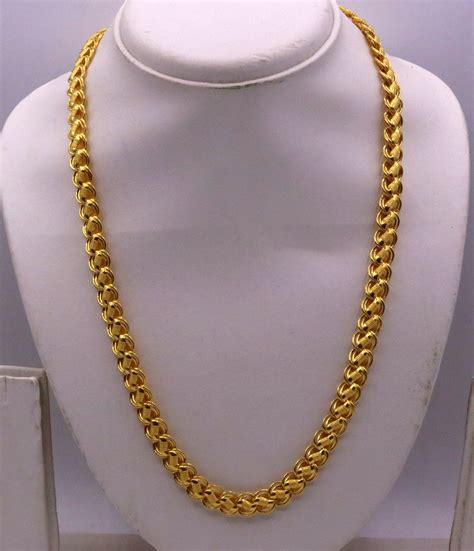 20 To 24 Inches 22k Yellow Gold Handmade Fabulous Lotus Chain Etsy