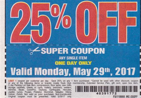harbor freight 25 off coupon 21 super coupons memorial day only struggleville