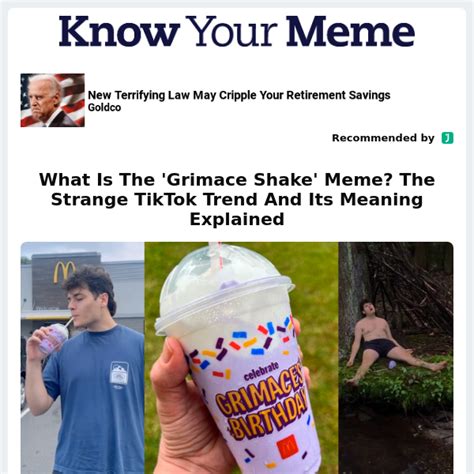 What Is The Grimace Shake Meme The Strange Tiktok Trend And Its Meaning Explained Know Your