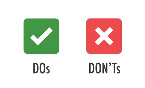 Do And Dont Or Good And Bad Icons With Positive And Negative Symbols