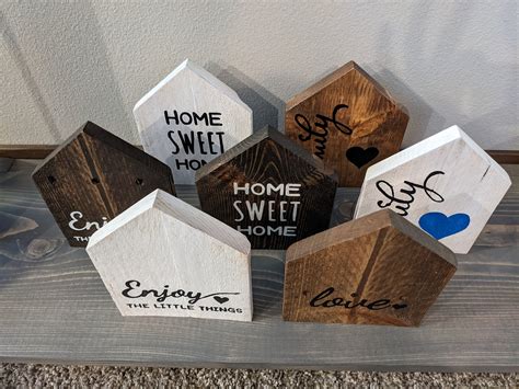Wood House Sign House Shaped Wooden Signs Small Home Signs - Etsy