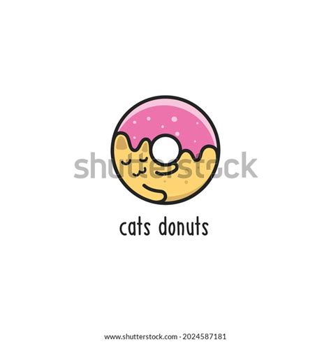 Cat Donut Combination Cartoon Vector Illustration Stock Vector Royalty
