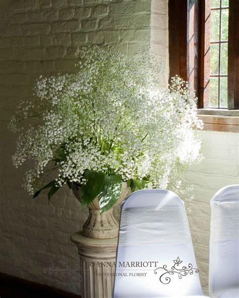 Gypsophila Pedestal Arrangement Perfect For Wedding Ceremony White And