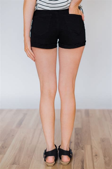 Kancan Black Distressed Shorts The Pulse Boutique