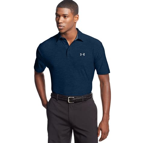 Under Armour Elevated Heather Performance Golf Polo In Blue For Men