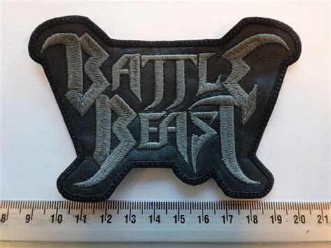 Battle Beast Grey Name Logo Patches Riffs Merchandise