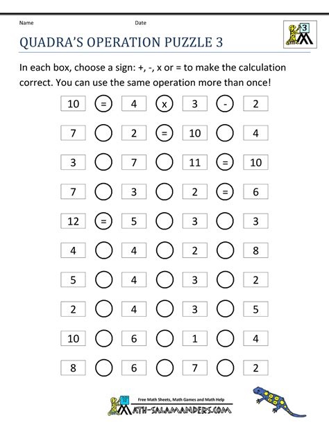 Math Puzzles Grade 3 3rd Grade Math Review Place Value Multiplication
