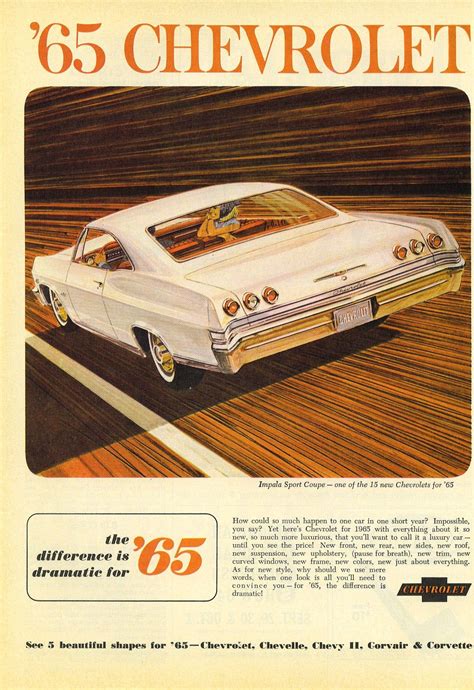 1965 Chevrolet Impala Ad Poster 24x36 Inches Etsy Chevrolet Impala