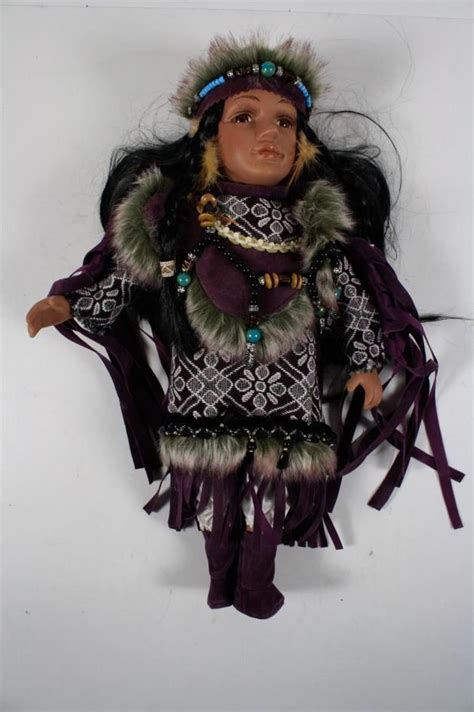 Vintage Cathay Collection Native American Porcelain 16 Inch Doll Vintage Porcelain Porcelain