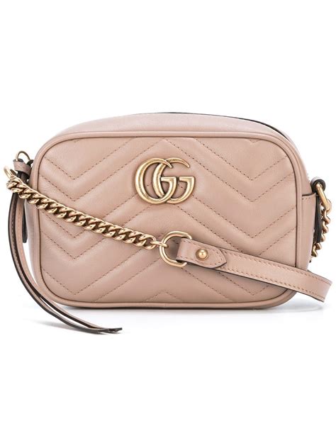Gucci Leather Gg Marmont Crossbody Bag In Brown Lyst