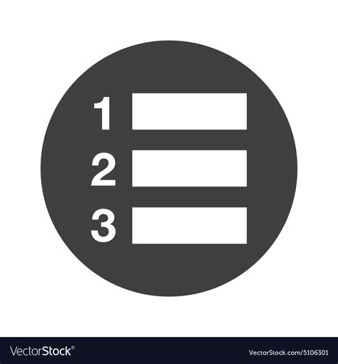 Monochrome Round Numbered List Icon Royalty Free Vector